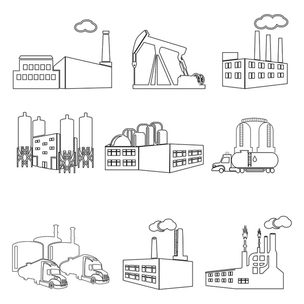 Industriële gebouwen set — Stockvector