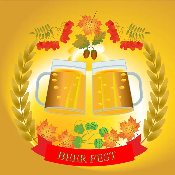 Gözlük bira ve sonbahar yaprakları