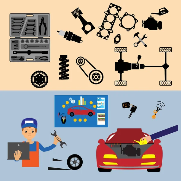 Ideas de servicio automático — Vector de stock