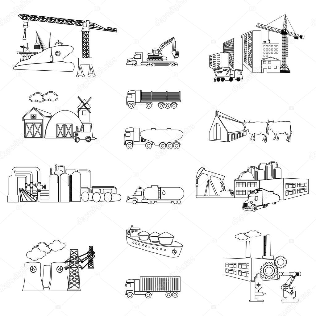 Industrial buildings set