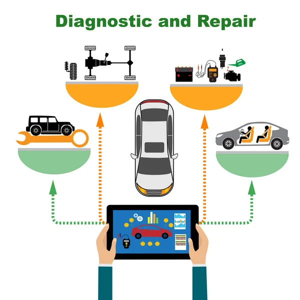 Pictogram voor het onderhoud van auto-service — Stockvector