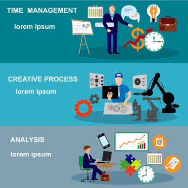 Planlama ve strateji Icons set 