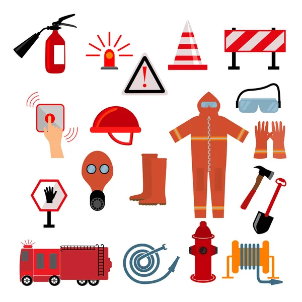 Set of firefighting icons — Stock Vector