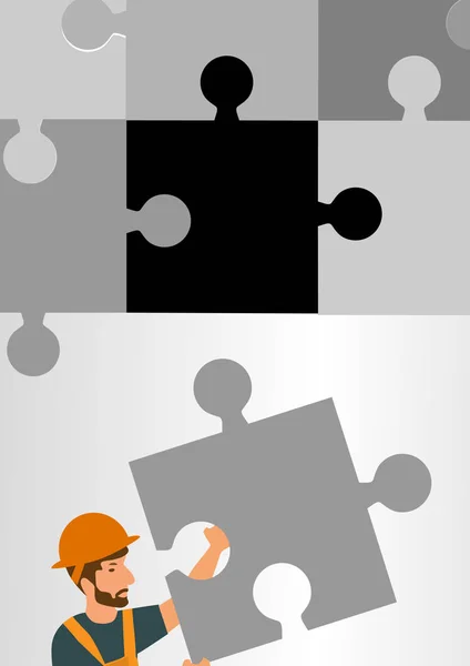 Connexion des éléments de puzzle — Image vectorielle