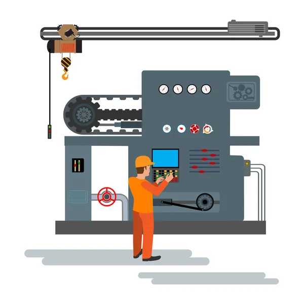 Milling machining process — Stock Vector