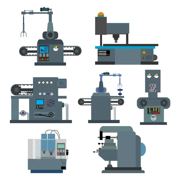 Milling machining process — Stock Vector