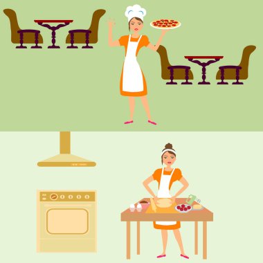 Pişirme ve yemek servisi kadın