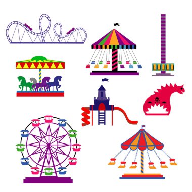 simgeler farklı konumlar eğlence parkı