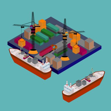 Gemi limanda rıhtım kaplarda ile