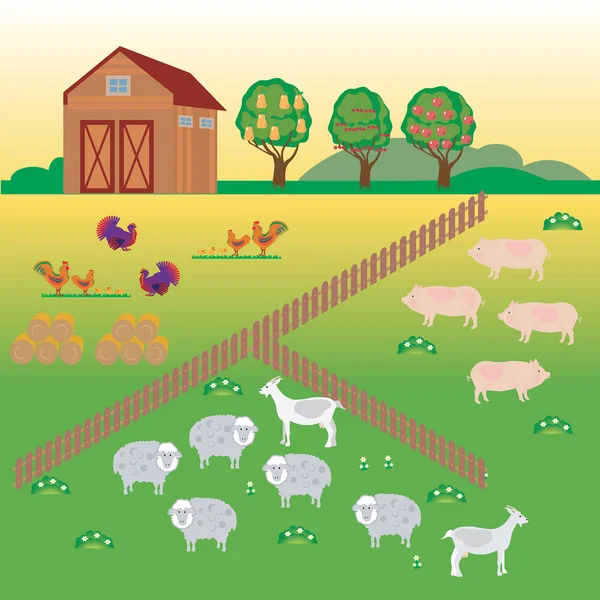 Zemědělství a farmaření. Agropodnikání — Stockový vektor