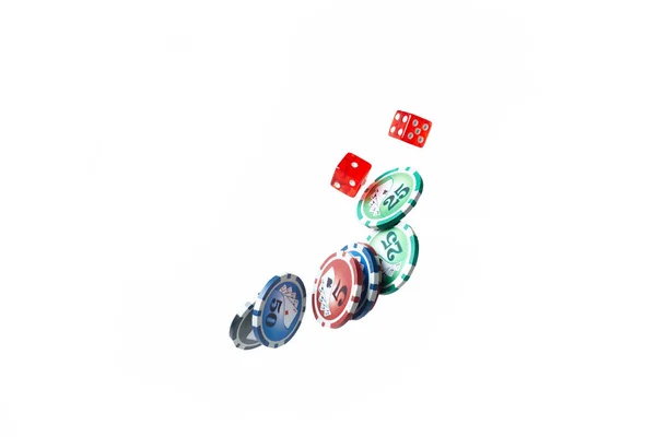 Chip Poker Uno Sfondo Bianco Isolato — Foto Stock