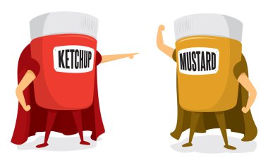 Ketçap ve hardal kafa kafaya