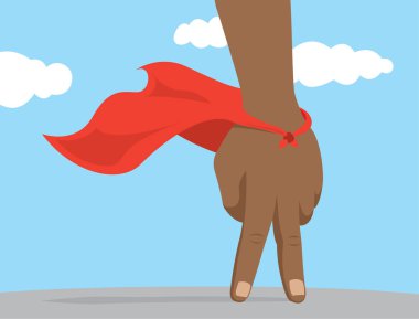 Afro-Amerikan el süper kahraman pelerin ile oynamak