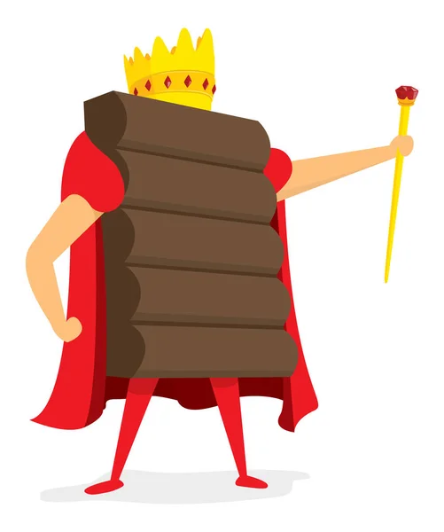 Rey de chocolate de pie con corona — Vector de stock