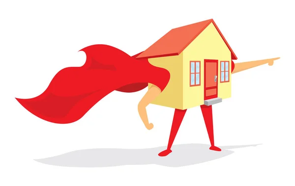 Super hero hus med cape — Stock vektor