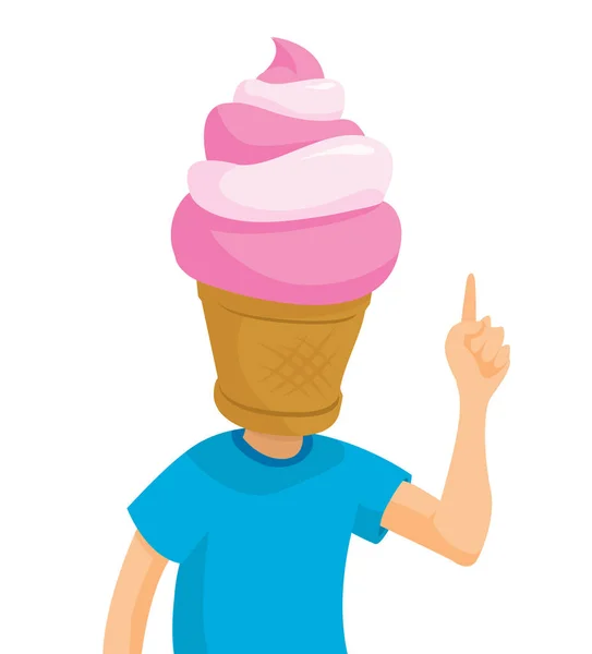 Ice cream hlavy nebo dezert sladká foodie — Stockový vektor