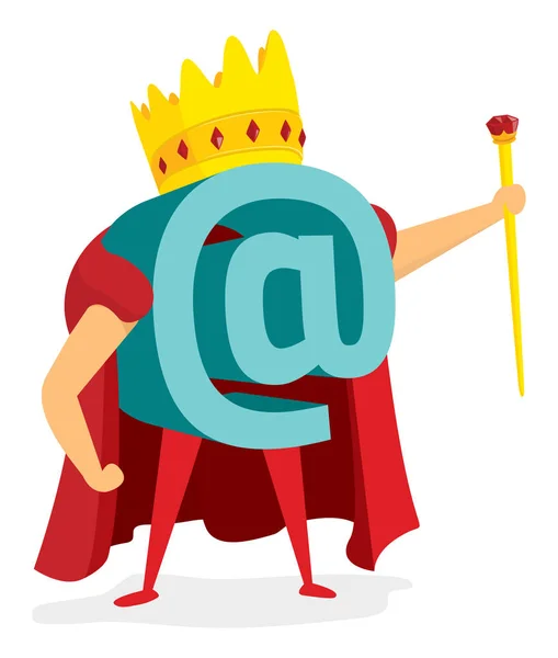 Internet or social media king with crown — Stock Vector