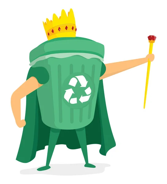 Recycle koning permanent met cape — Stockvector
