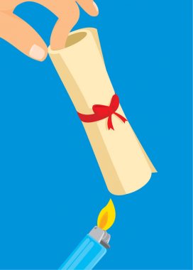 Çakmak veya diploma yanan ateşi