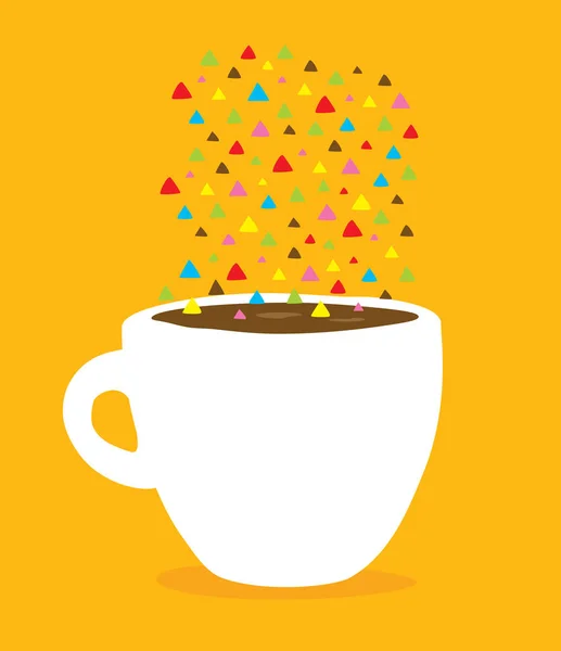 Café du matin avec des formes abstraites colorées triangle — Image vectorielle