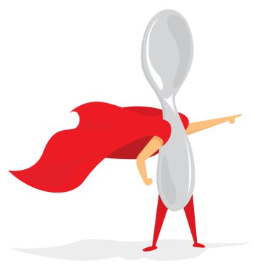 Kaşık süper kahraman ile cape