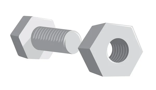螺母和螺栓的插图 — 图库矢量图片