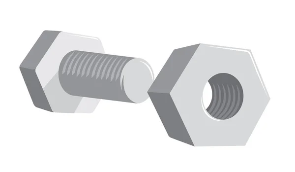 Illustrazione dado e bullone — Vettoriale Stock