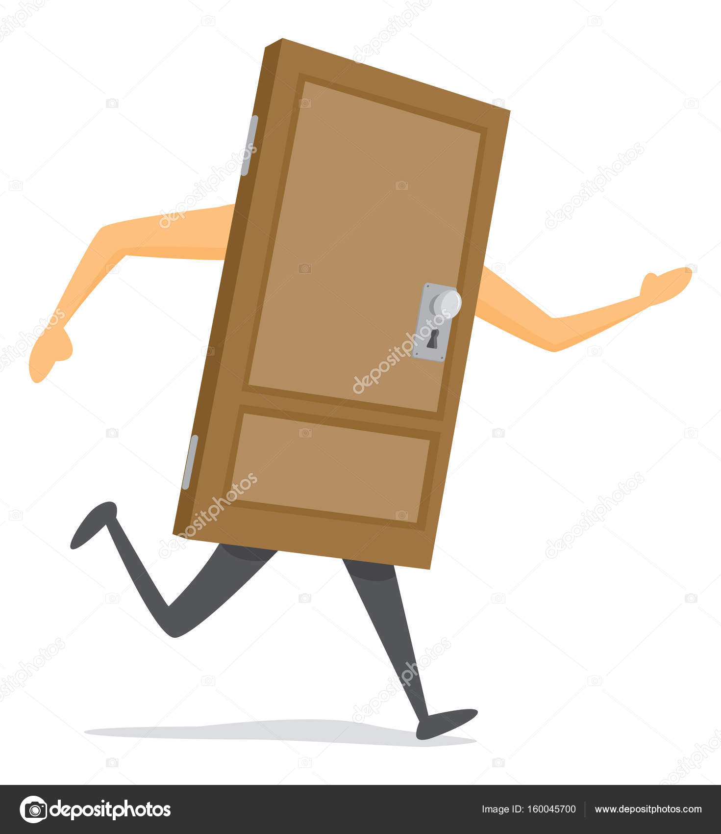 Door Running Fast Stock Vector C Curvabezier 160045700