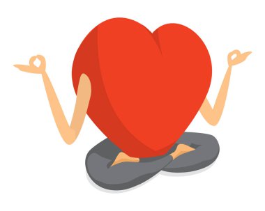 Lotus pozisyonu Yoga pratik kırmızı kalp