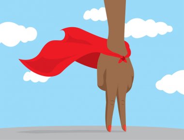 Afro-Amerikan el süper kahraman pelerin ile oynamak