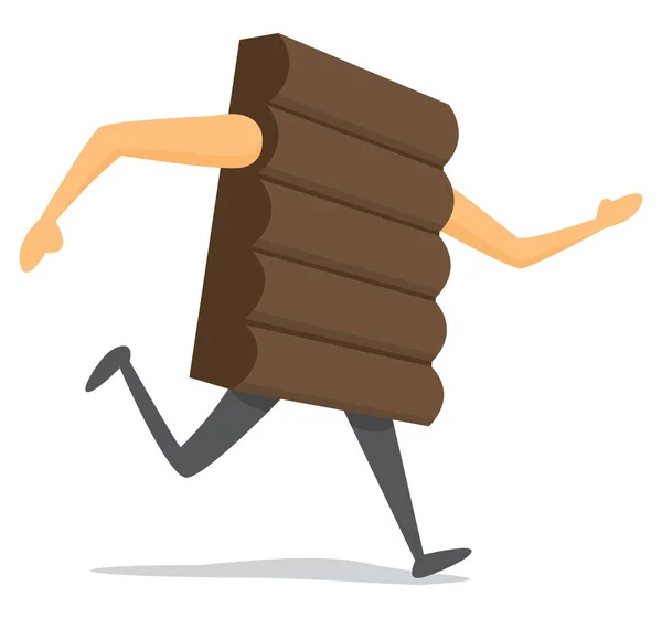 Tableta de chocolate corriendo rápido — Vector de stock