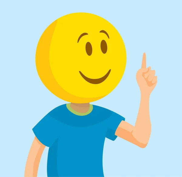 Man with smile emoji head — Stock Vector