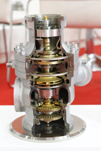 Detail of an electric high pressure centrifugal pump for industry.