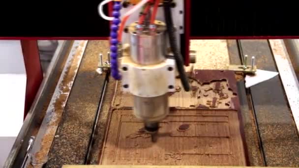Frezarka Cnc Instalacja Frezowania Grawerowania Maszyna Obróbki Drewna Cnc Maszyna — Wideo stockowe
