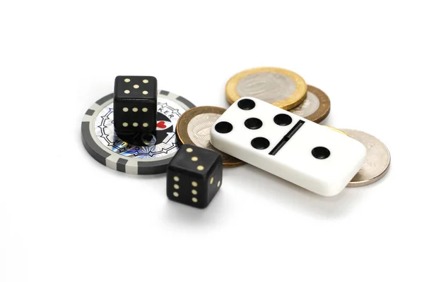 The concept of gambling addiction. Chips, game blocks. — Stock Photo, Image