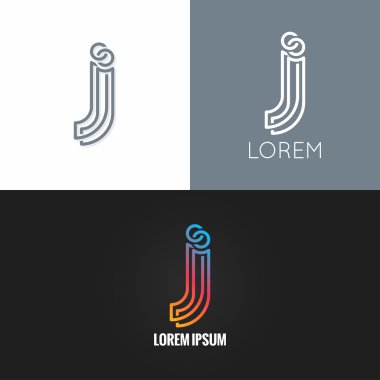arka plan harf J logo alfabe Tasarım Icon set