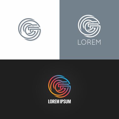 arka plan mektup G logo alfabe Tasarım Icon set