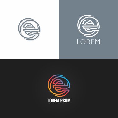 arka plan mektup E logo alfabe Tasarım Icon set