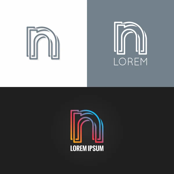 Letter N logo alphabet design icon set background — Stock Vector