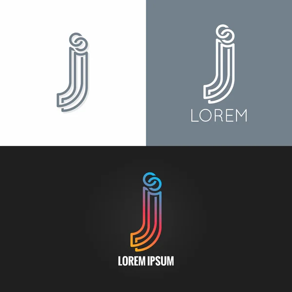 Lettera J logo alfabeto design icona impostare sfondo — Vettoriale Stock