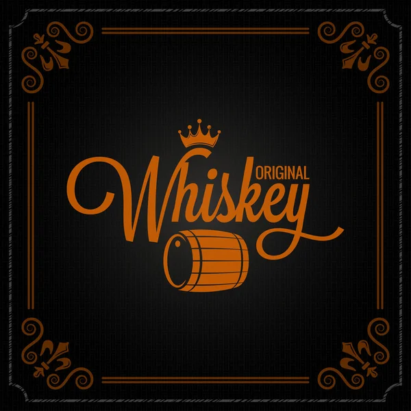 Whiskey barrel label design logo background — Stock Vector