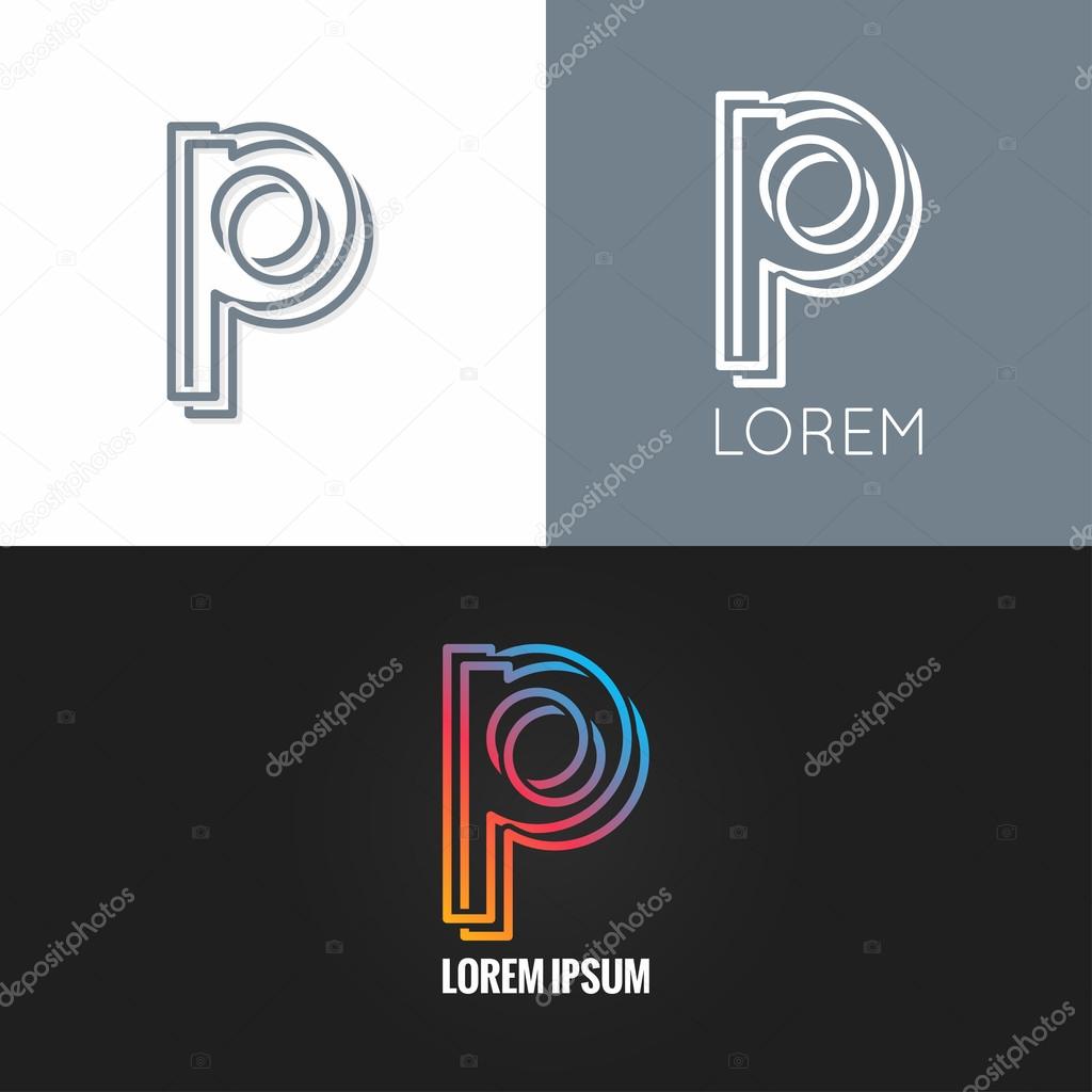 Letter P Logo Alphabet Design Icon Set Background Stock Vector Image By C Pushkarevskyy 125216644