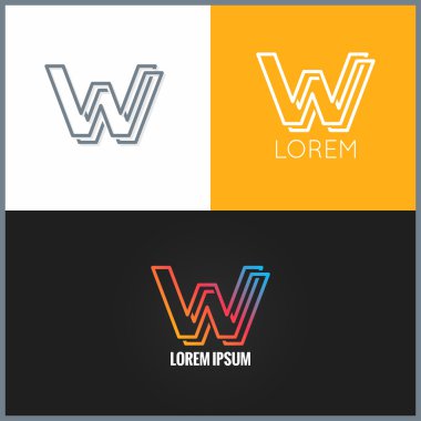 Harf W logo alfabe tasarım simgesi arka plan