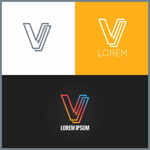 Letter V logo alphabet design icon background — Stock Vector