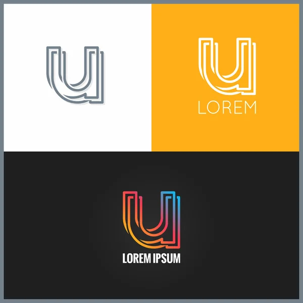 Letter U logo alphabet design icon background — Stock Vector