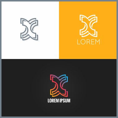 Mektup X logo alfabe tasarım simgesi arka plan