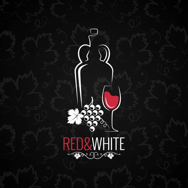 Bicchiere di vino logo di design sfondo — Vettoriale Stock