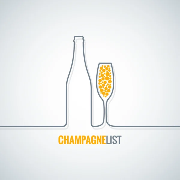 Bouteille de champagne verre fond vectoriel — Image vectorielle