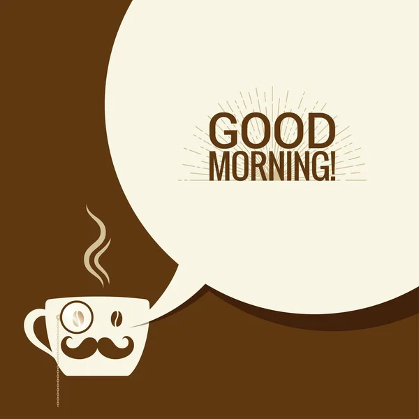 Kaffeetasse mit Sprechblase sagt Guten Morgen — Stockvektor