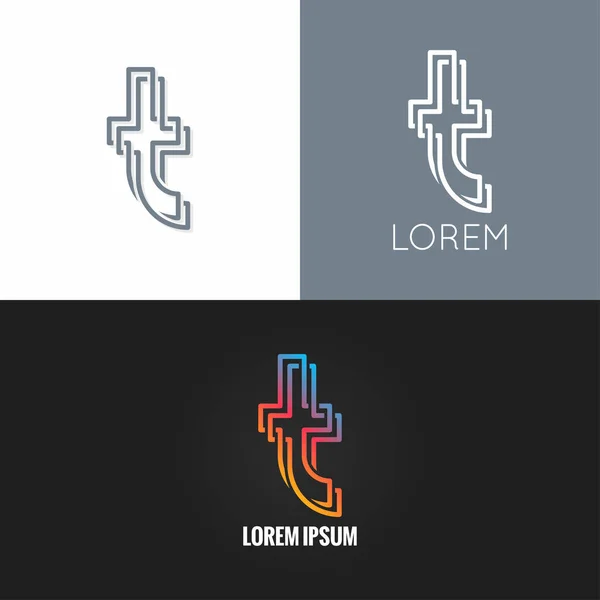 Letra T logotipo alfabeto diseño icono fondo — Vector de stock